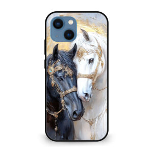 Premium Black & White Horse iPhone 13