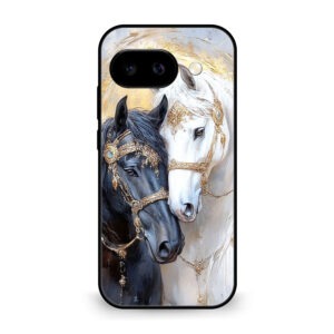Black & White Horse mobile cover Google Pixel 9A