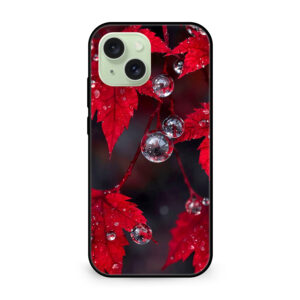 Premium Autumn Red Maple Leaf iPhone 15