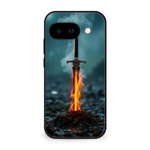 Flaming Sword mobile cover Google Pixel 9A
