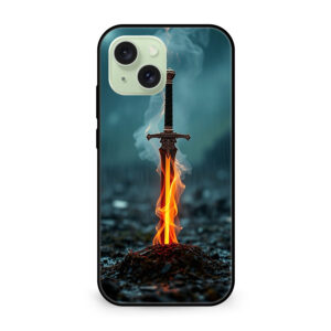 Premium Flaming Sword iPhone 15