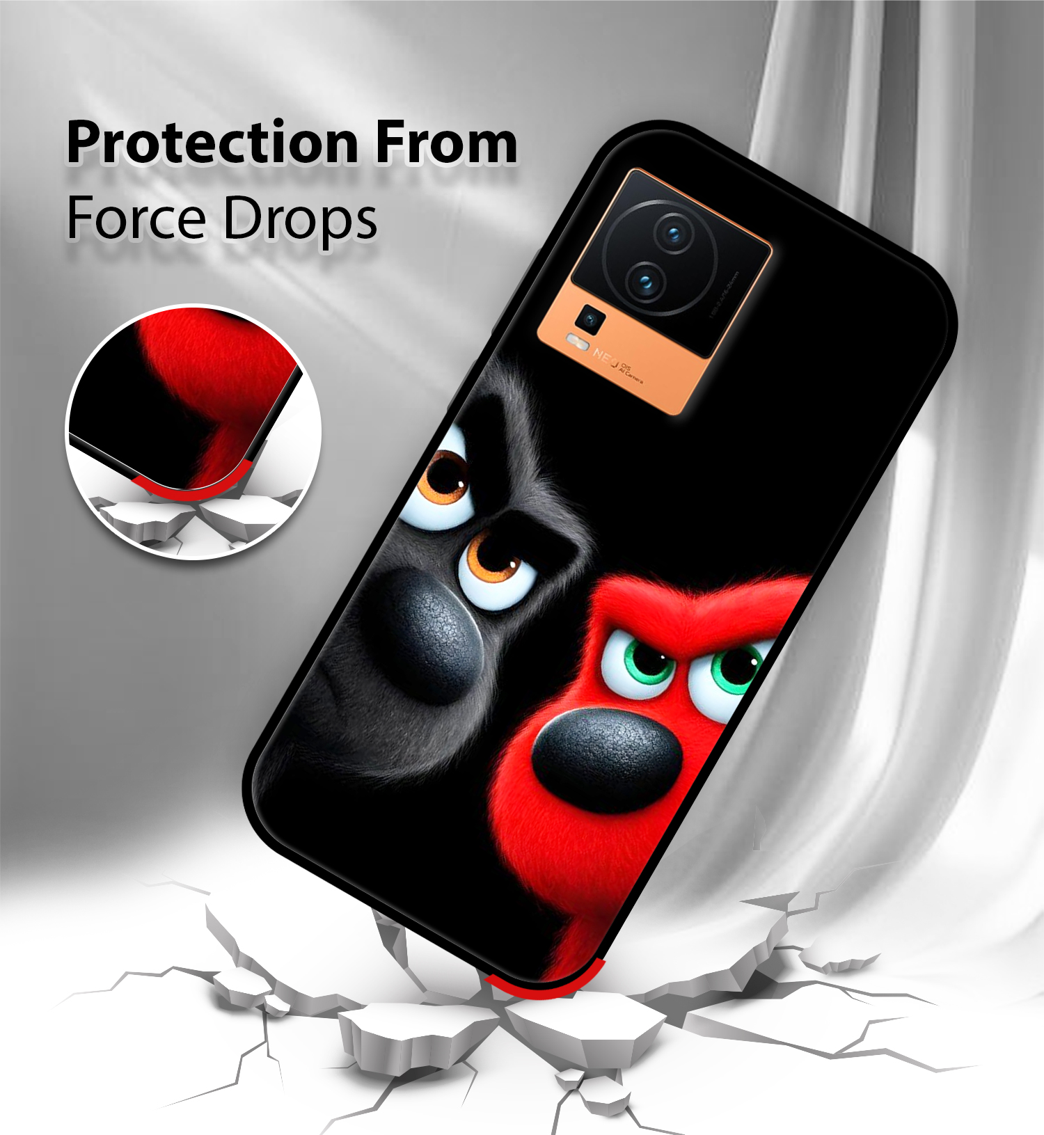 Flyby Dual Cartoon Dog Face Mobile Cover