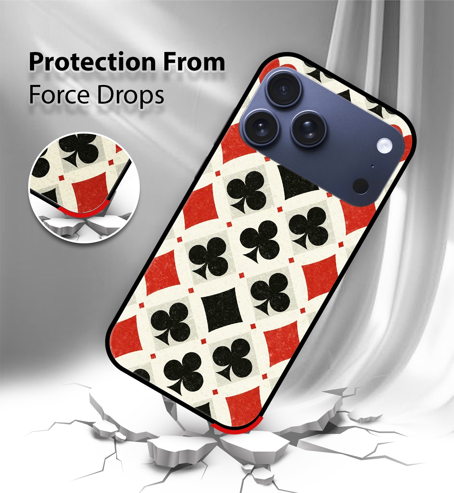 Playing Card Suits Pattern mobile cover iPhone 17 Pro Max