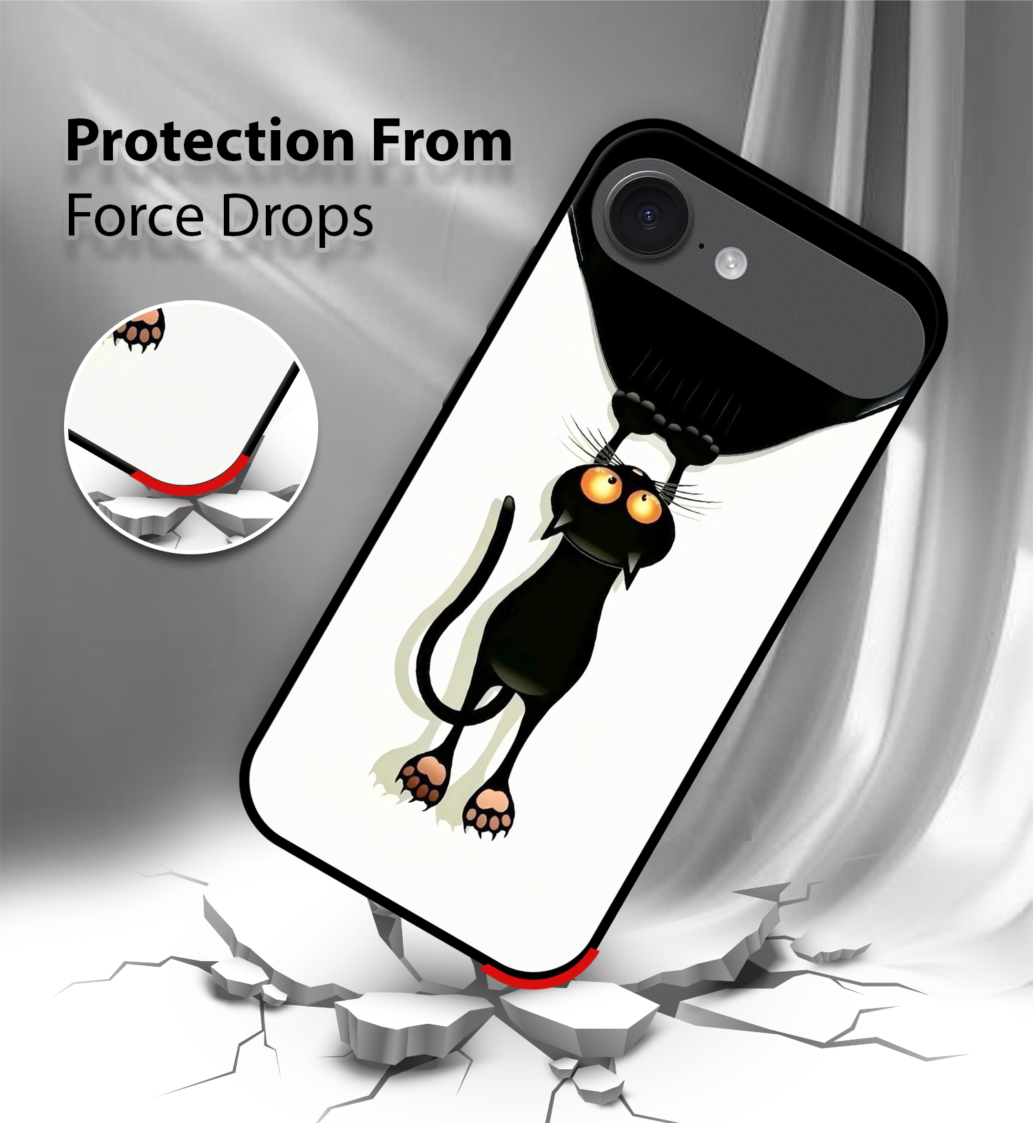 Premium Cute Black Cat Warrior iPhone Air - Image 4