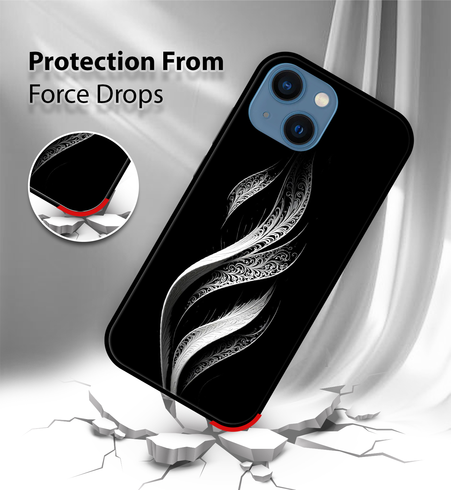 Premium Silver Pattern iPhone 13 - Image 2