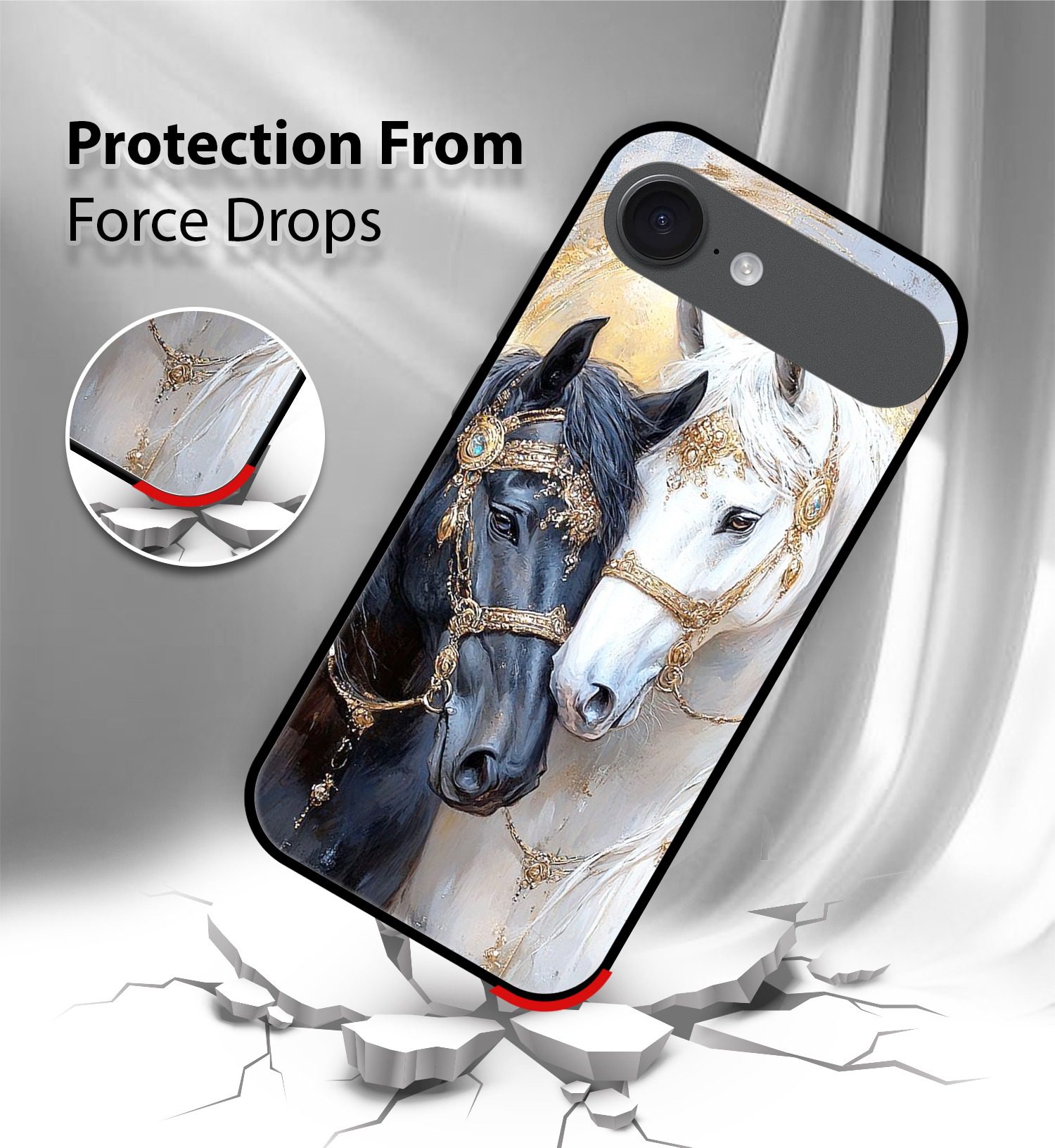 Black & White Horse mobile cover iPhone Air