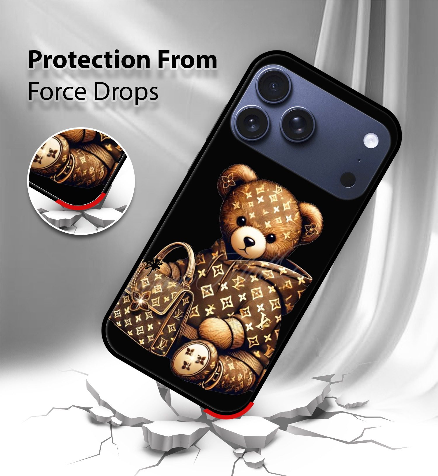 luxury Teddy Bear mobile cover iPhone 17 Pro Max
