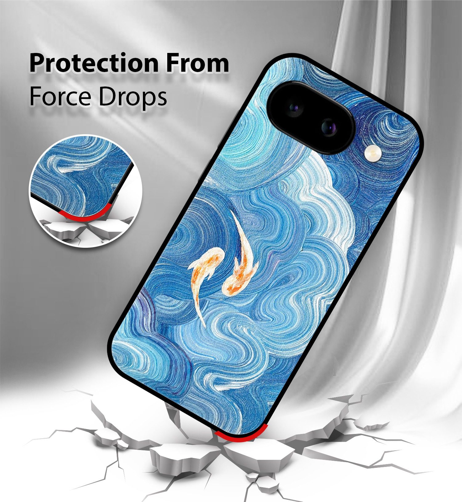 Blue Sea Fish mobile cover Google Pixel 9A