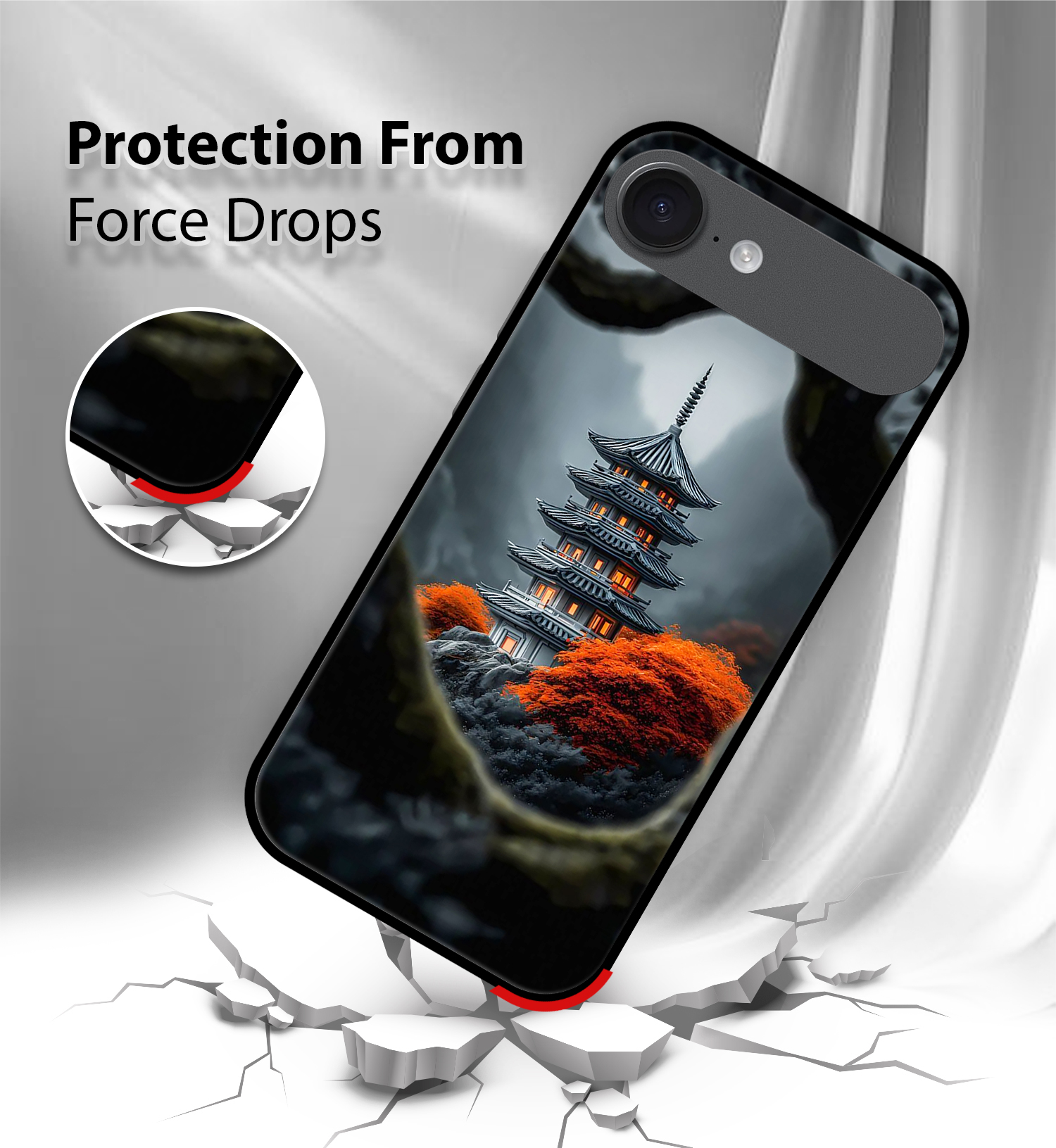 Premium Peaceful Pagoda Landscape iPhone Air - Image 4