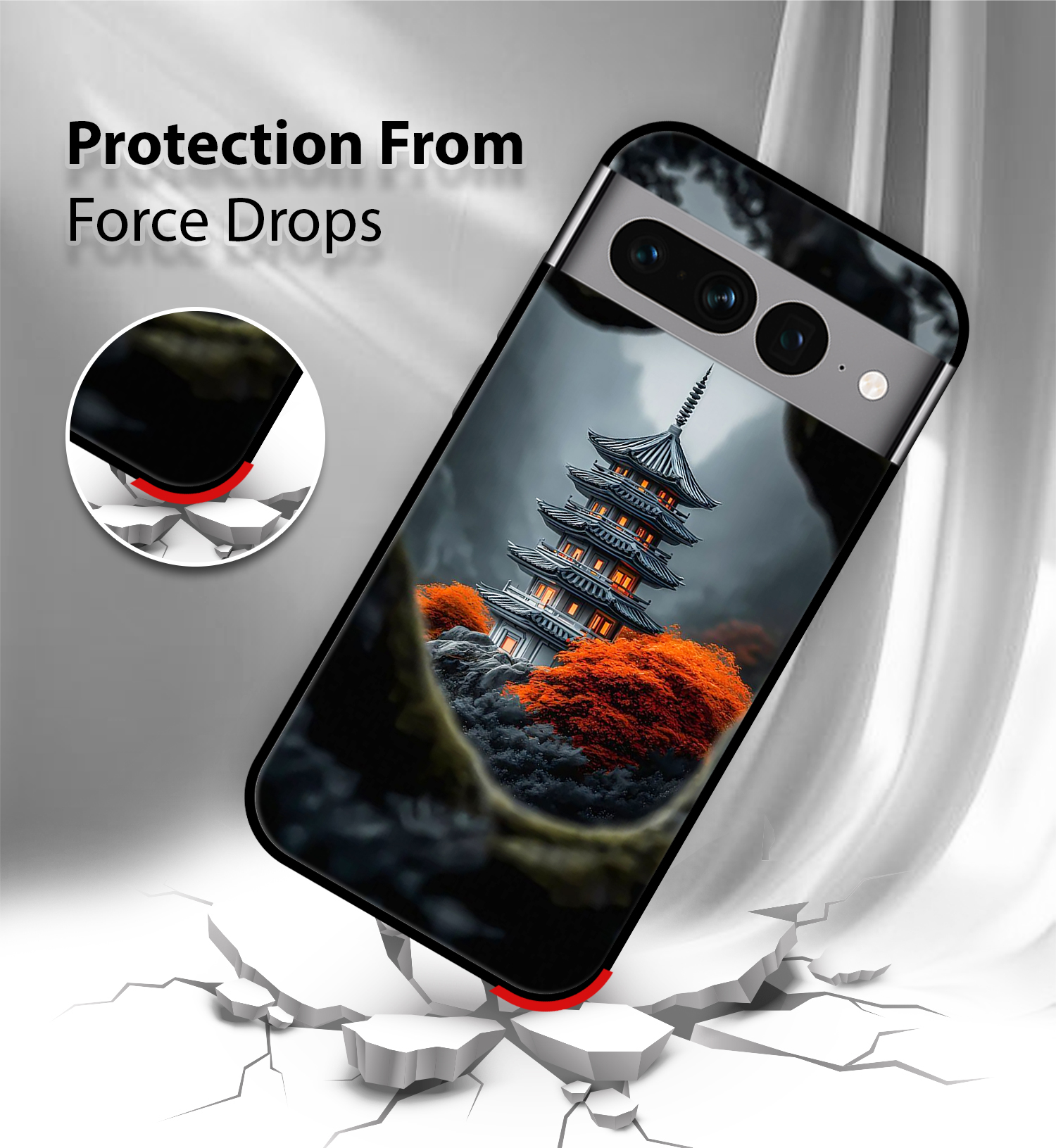 Premium Peaceful Pagoda Landscape Google Pixel 7 - Image 4