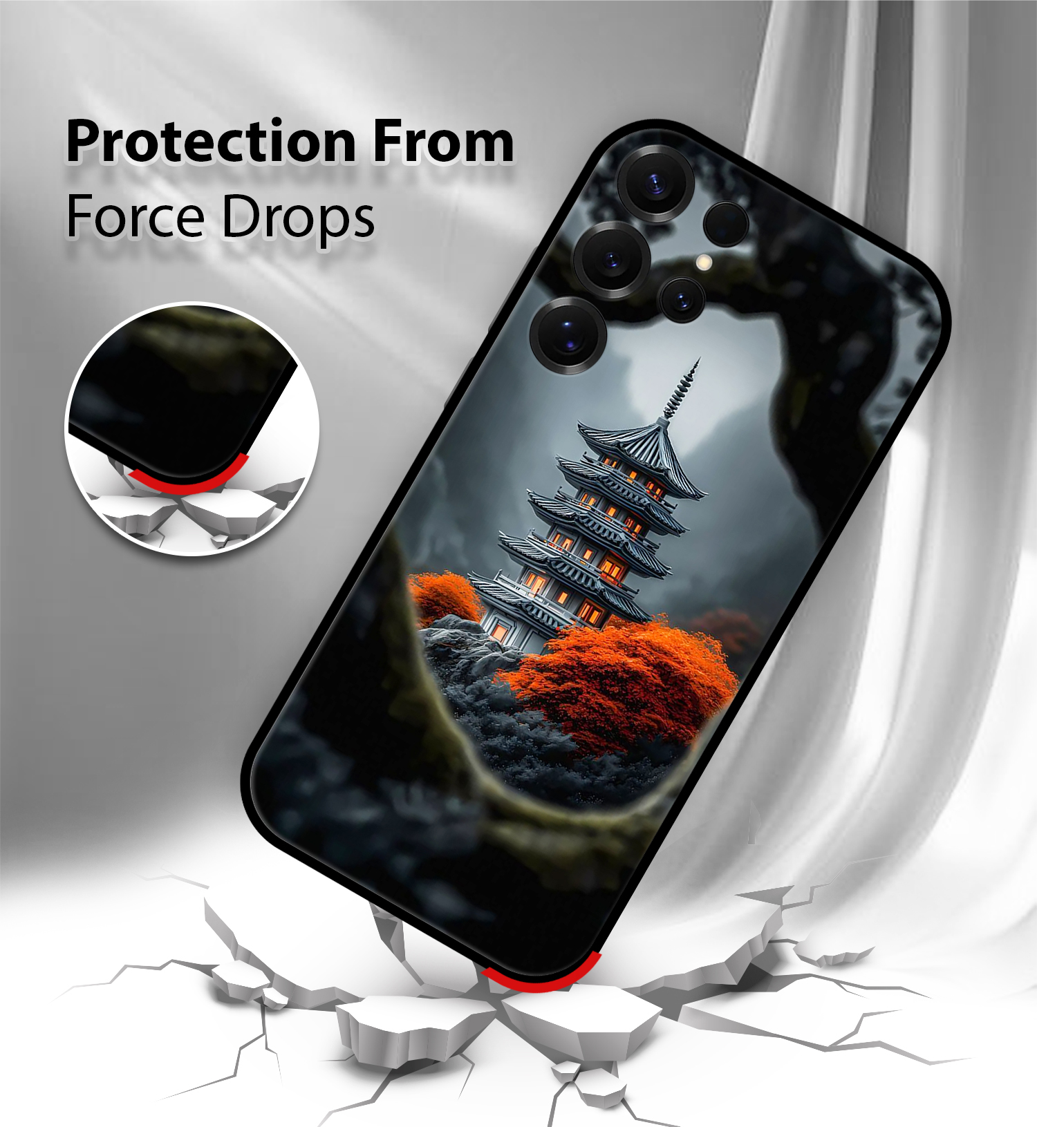 Premium Peaceful Pagoda Landscape Samsung S25 Ultra - Image 2