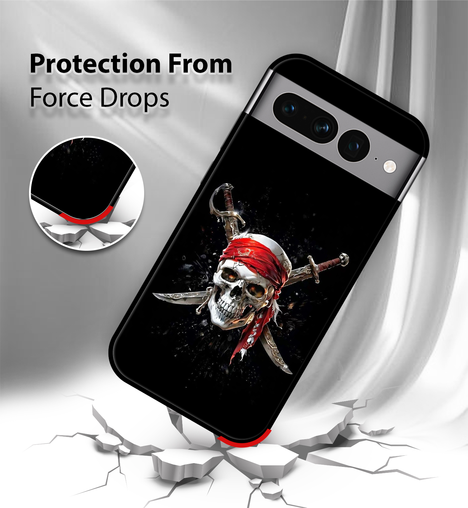 Premium Pirate Skull Google Pixel 7 - Image 4