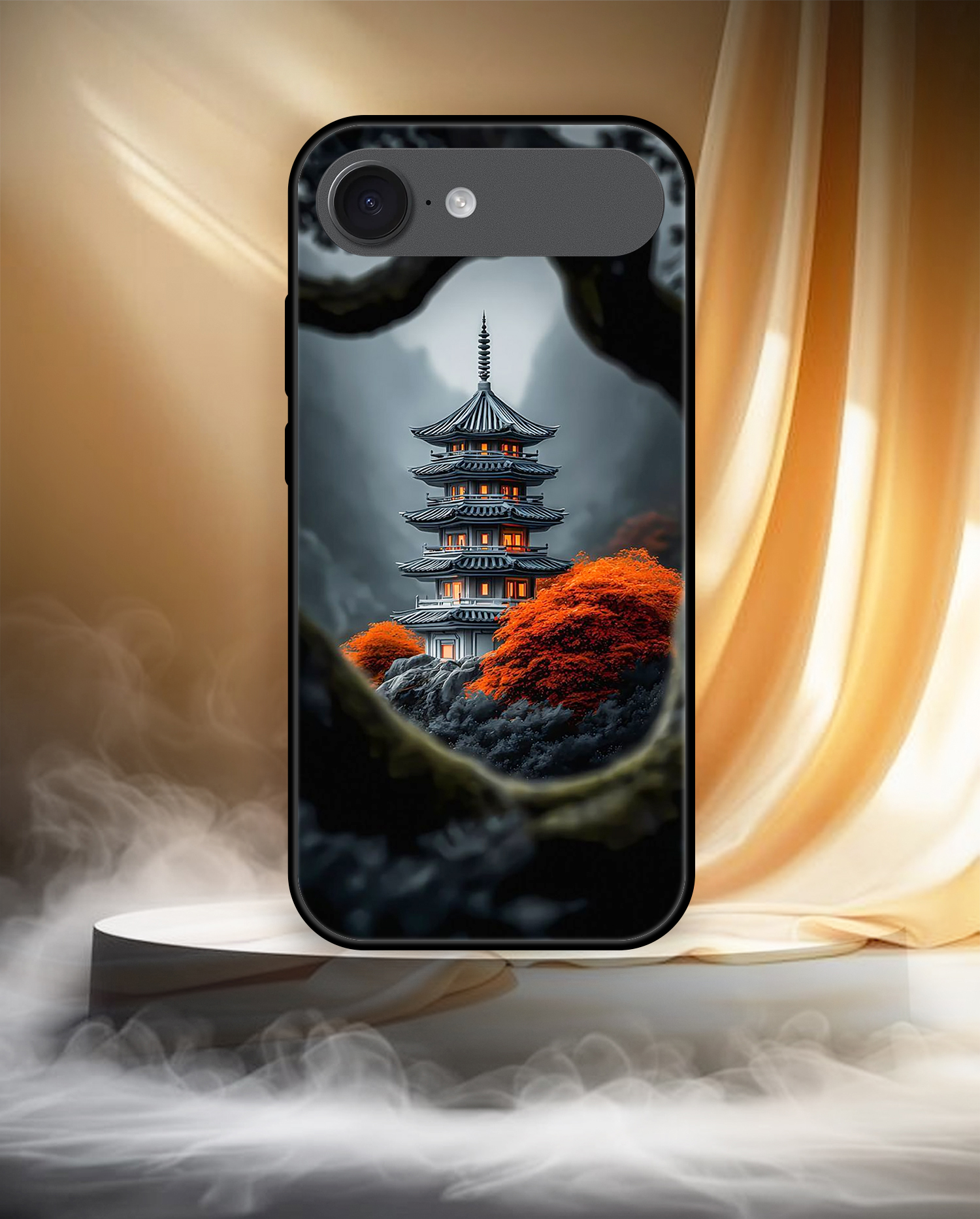 Premium Peaceful Pagoda Landscape iPhone Air - Image 3