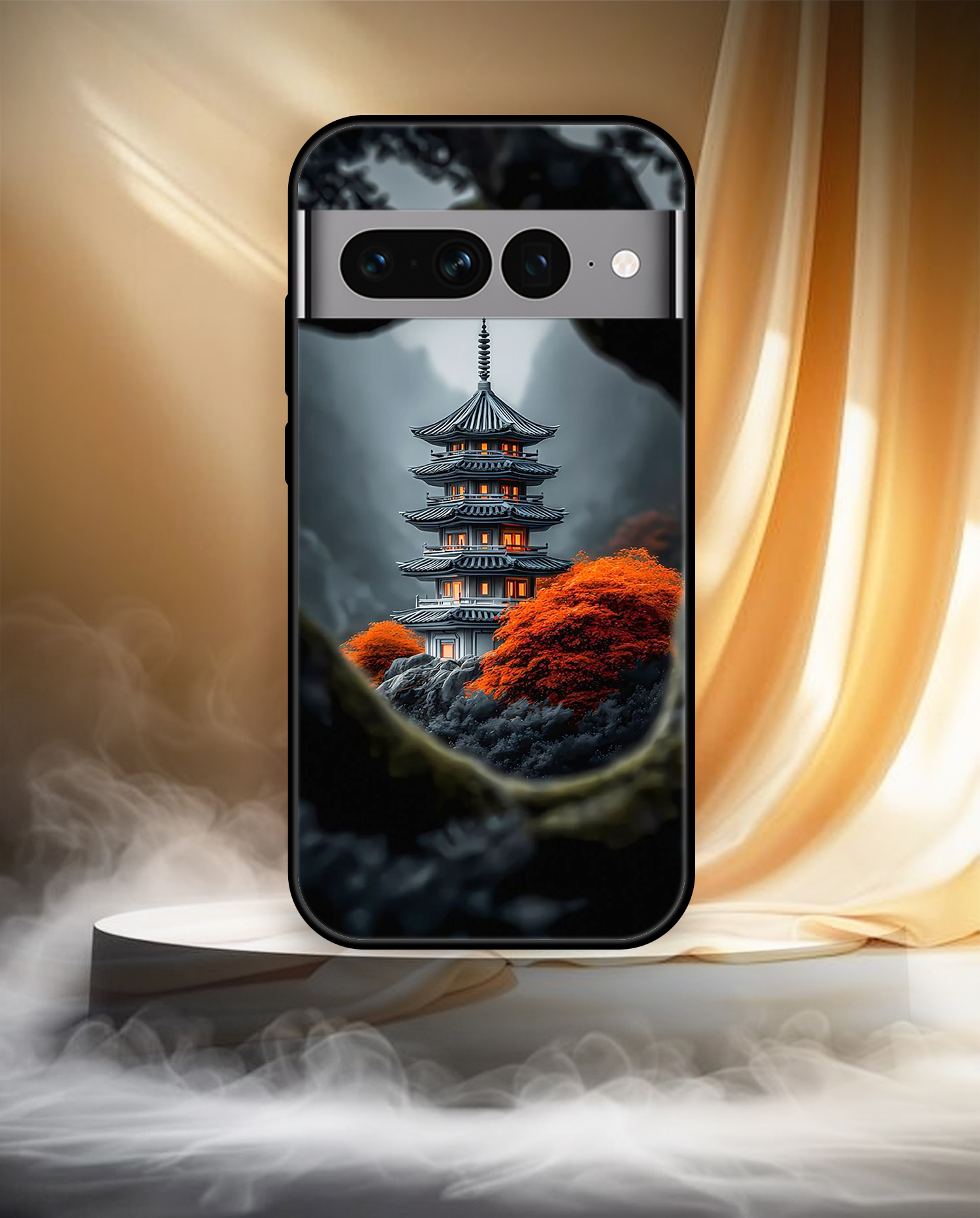 Premium Peaceful Pagoda Landscape Google Pixel 7 - Image 2