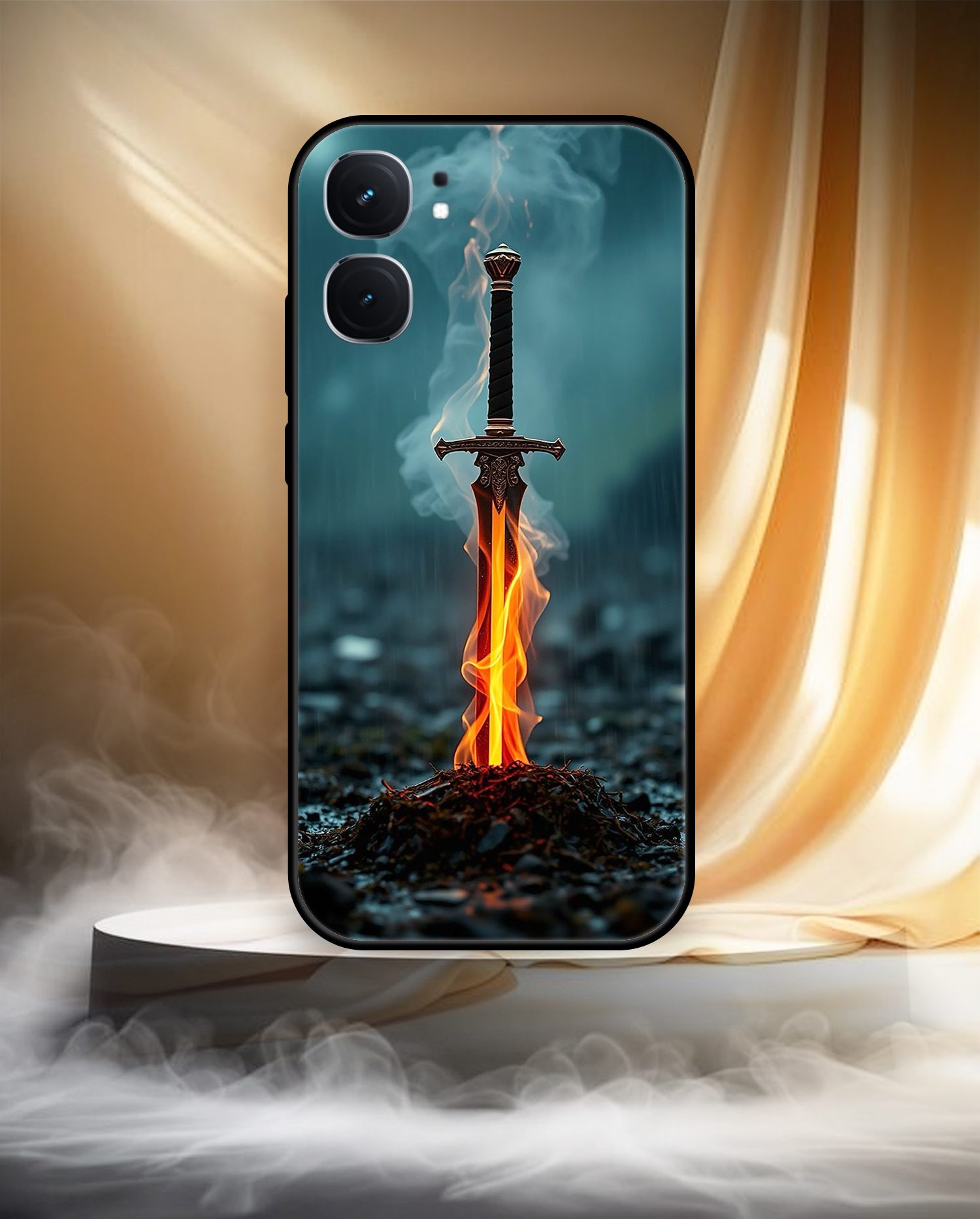 Premium Flaming Sword Mobile Cover for iQOO Neo 9 Pro - Image 3
