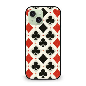 Premium Playing Card Suits Pattern iPhone 15