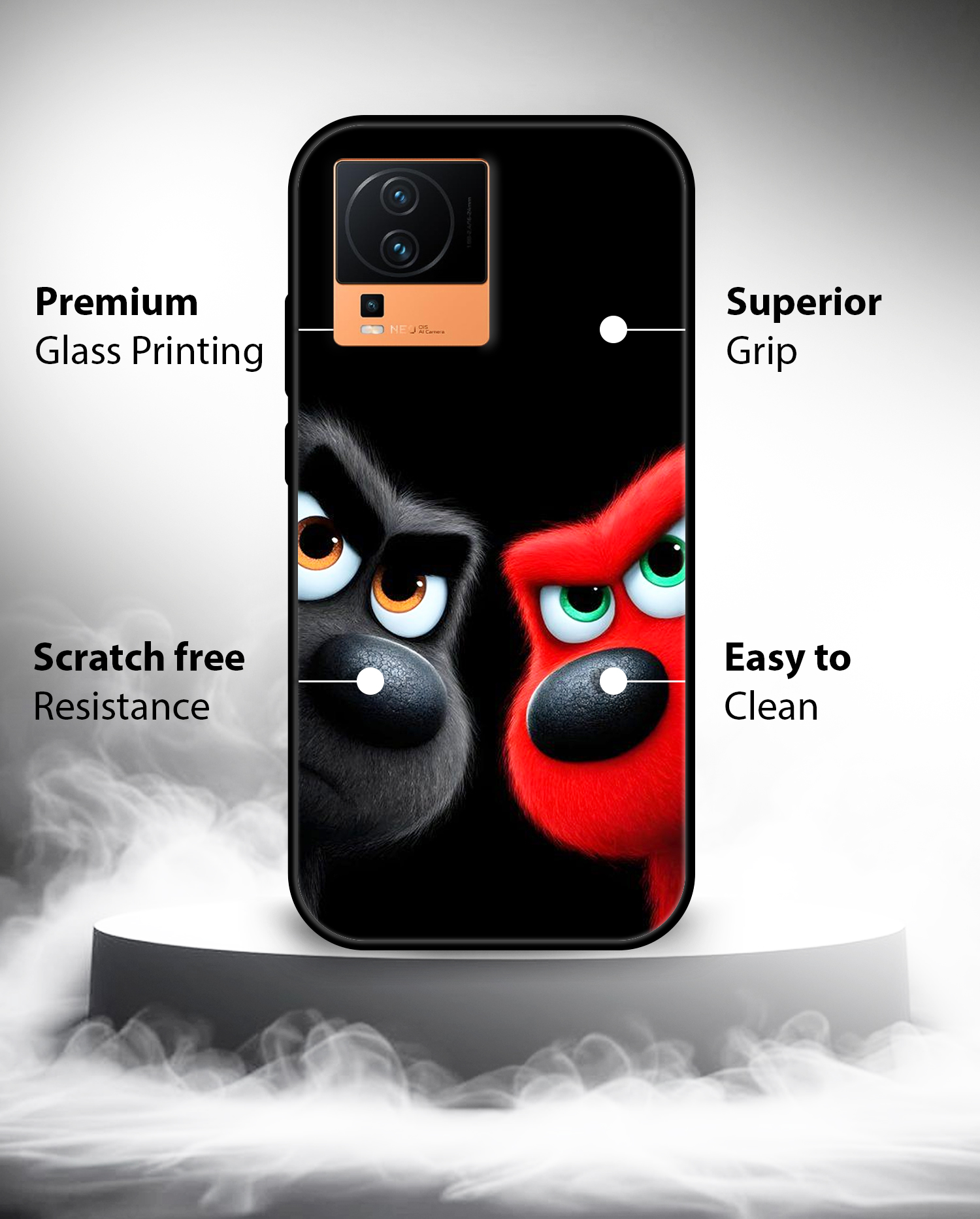 Premium Dual Cartoon Dog Face iQOO Neo 7 - Image 2