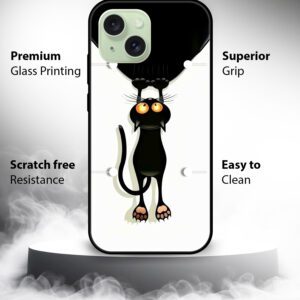 Premium Cute Black Cat Mobile Cover for iPhone 15