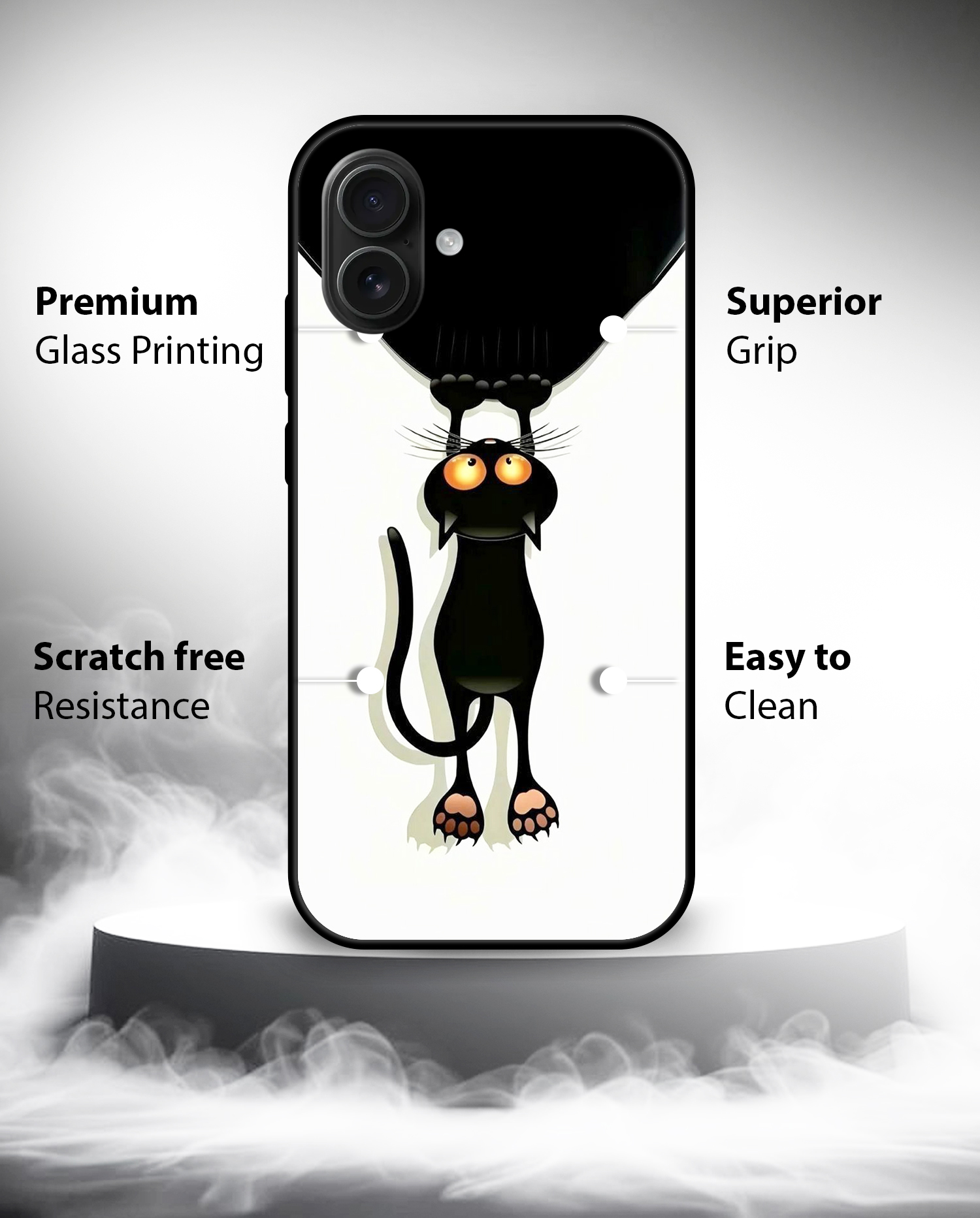 Premium Cute Black Cat iPhone 16 - Image 2