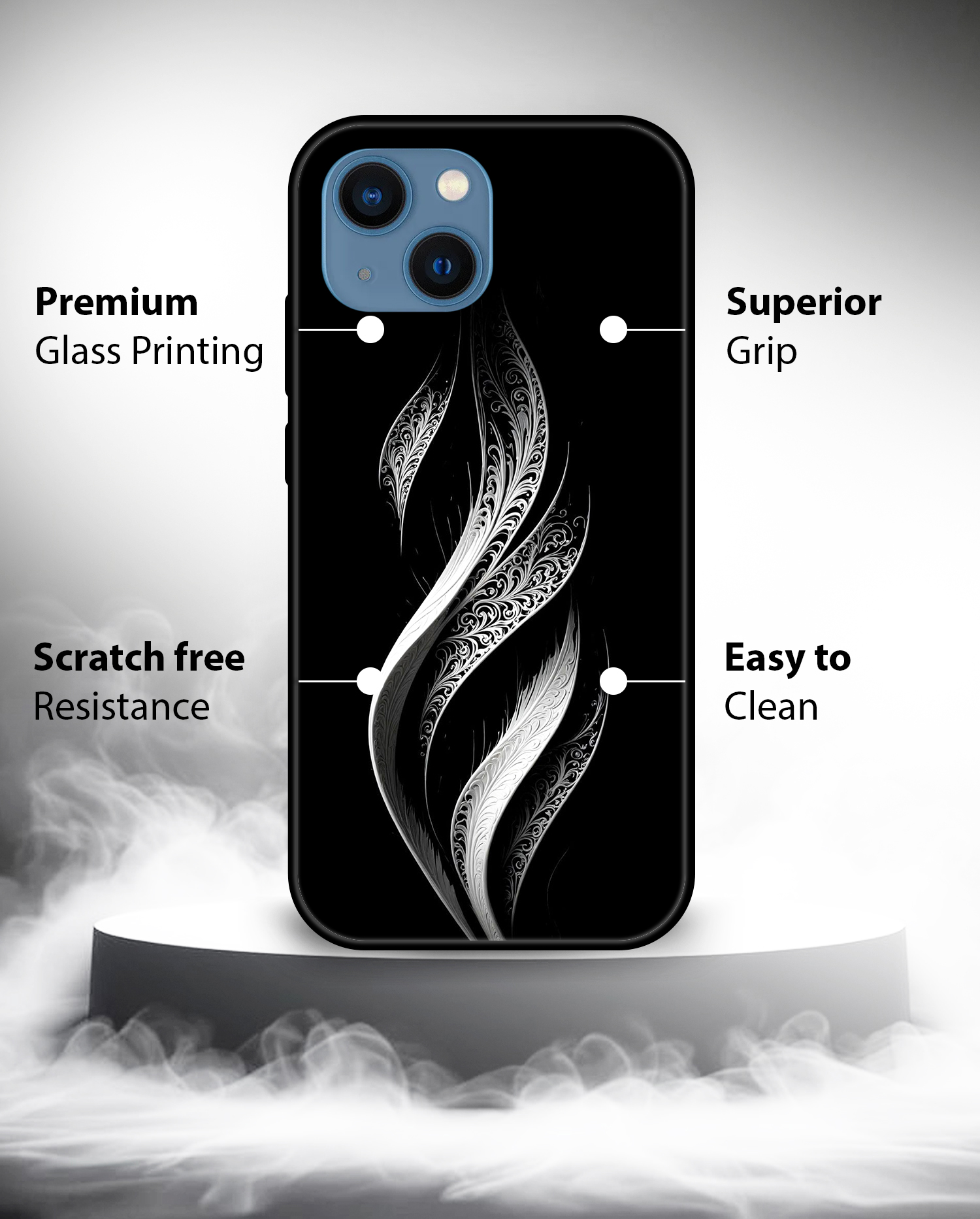 Premium Silver Pattern iPhone 13 - Image 4