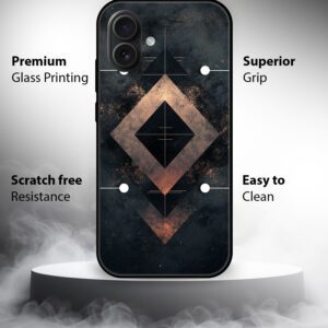 Premium Geometric Bronze Customized Mobile Cover for iPhone 16