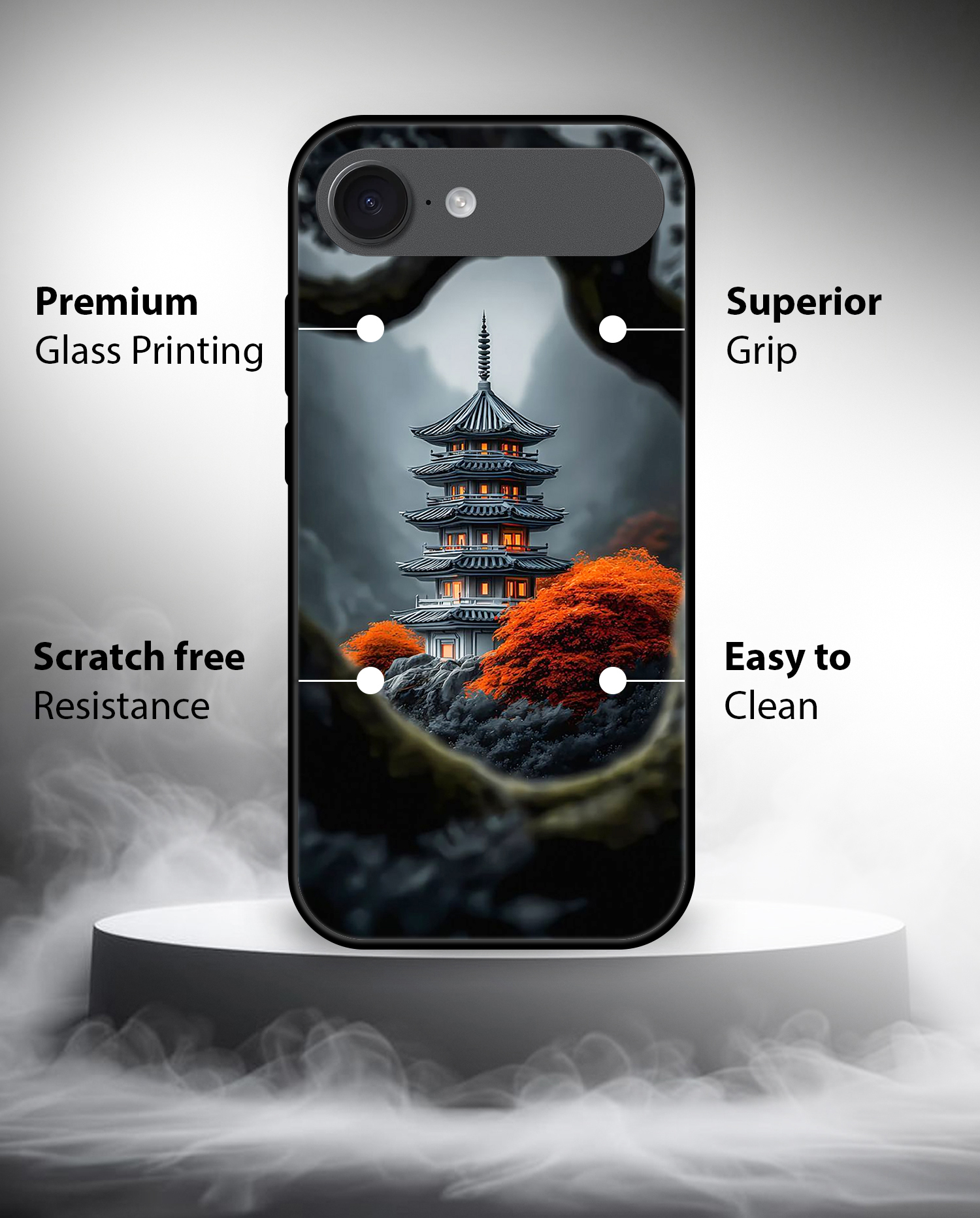 Premium Peaceful Pagoda Landscape iPhone Air - Image 2