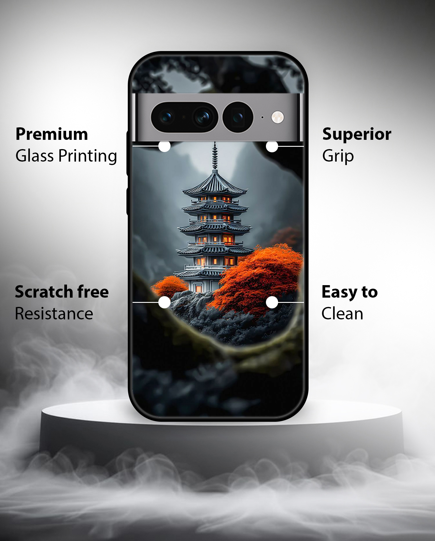 Premium Peaceful Pagoda Landscape Google Pixel 7 - Image 3