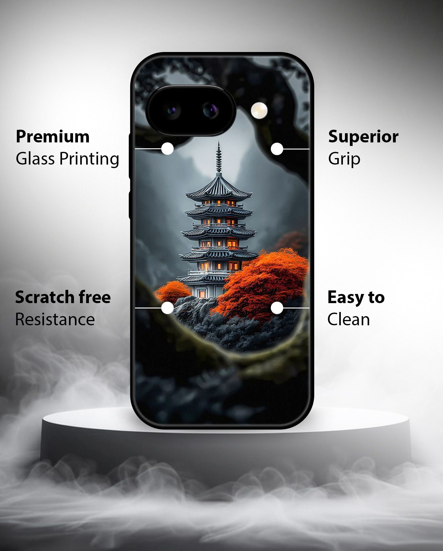 Peaceful Pagoda Landscape mobile cover Google Pixel 9A