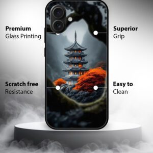 Premium Peaceful Pagoda Landscape Customized Mobile Cover for iPhone 16