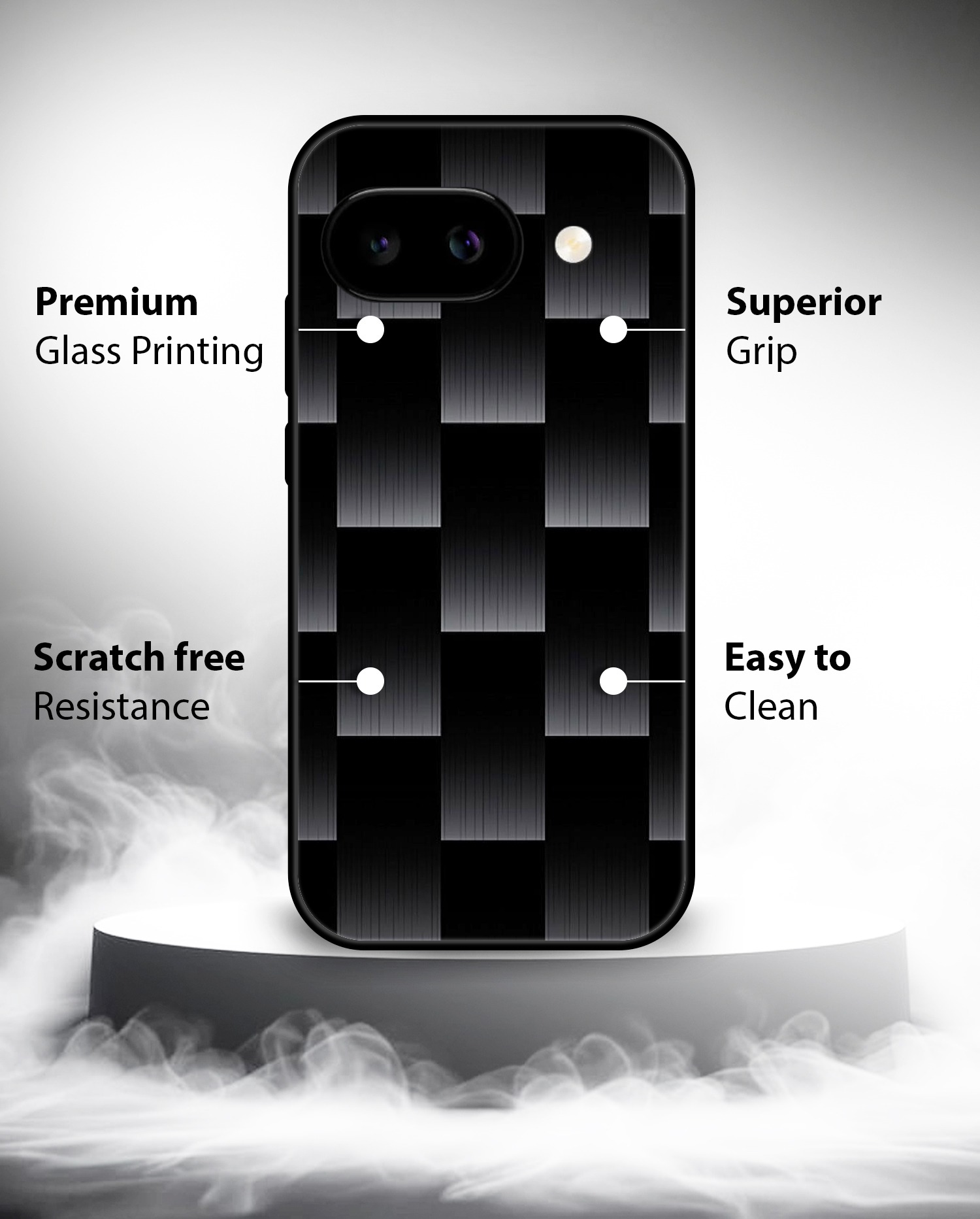 Black & White Block Pattern mobile cover Google Pixel 9A