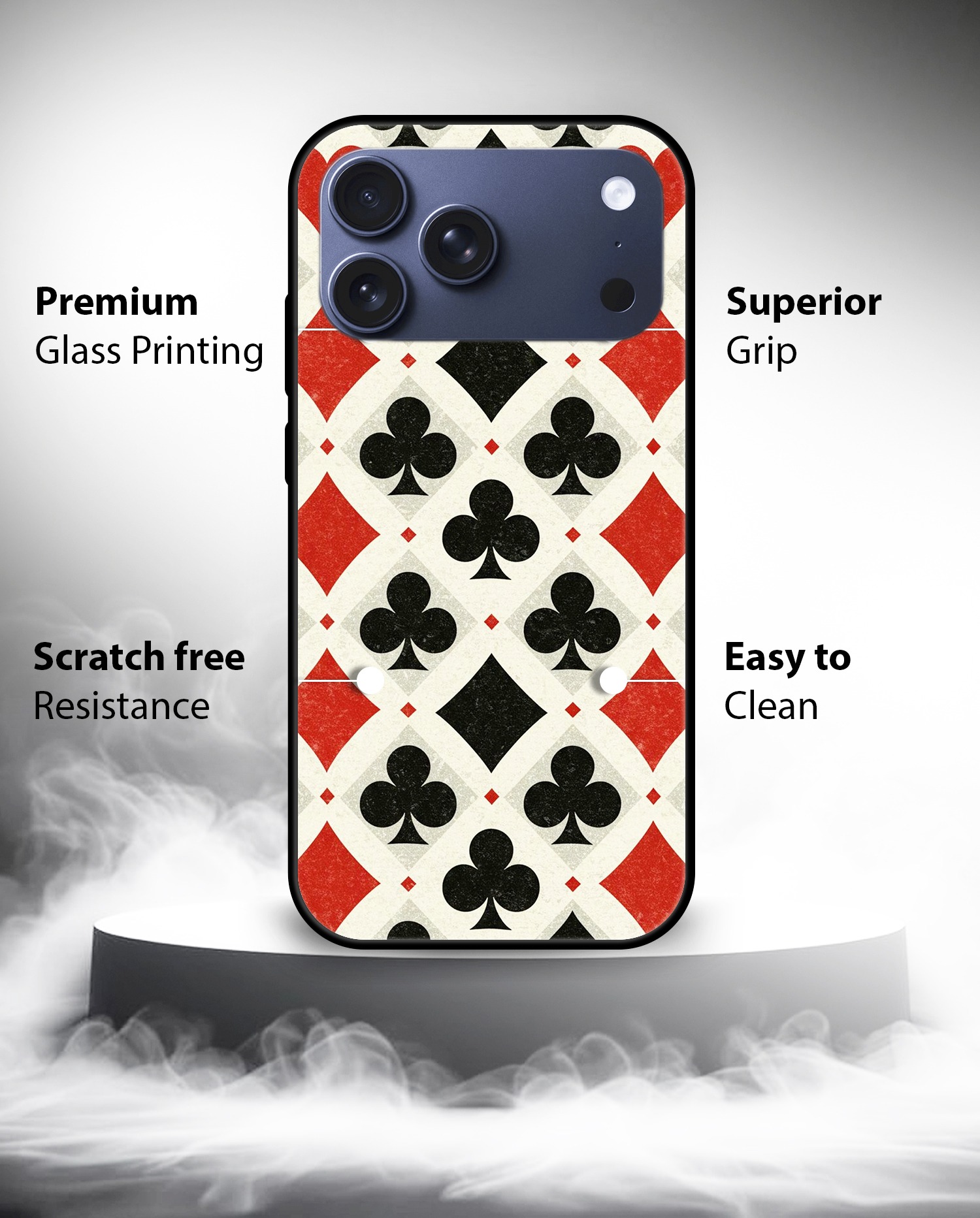 Playing Card Suits Pattern mobile cover iPhone 17 Pro Max