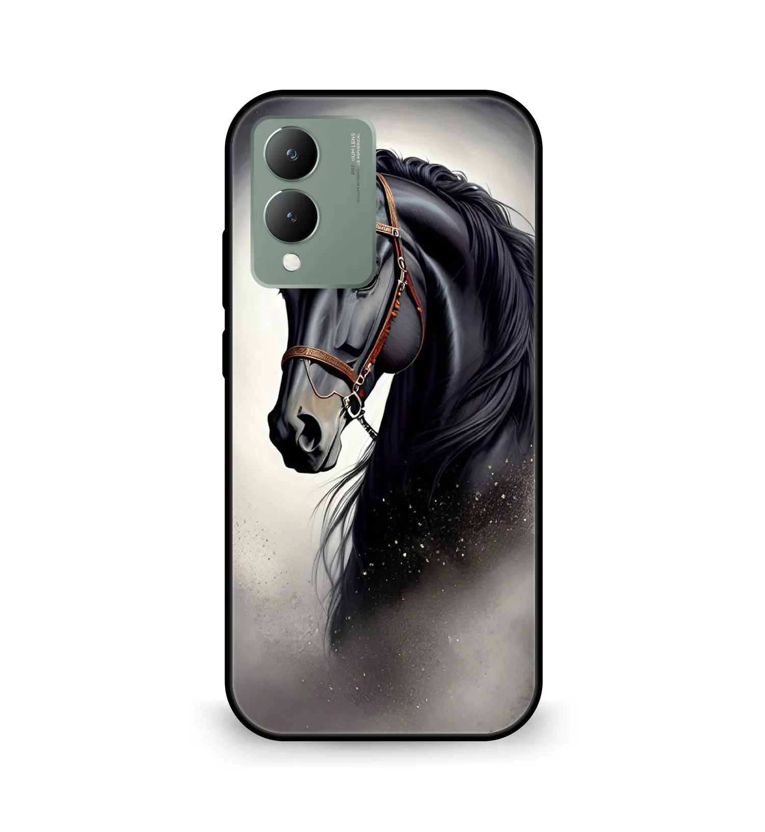 Premium Black Horse Mobile Cover for Vivo Y17s