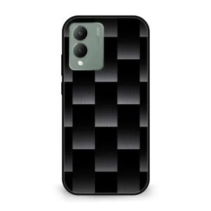 Premium Black & White Block Pattern Mobile Cover for Vivo Y17s