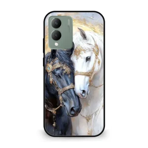 Premium Black & White Horse Mobile Cover for Vivo Y17s