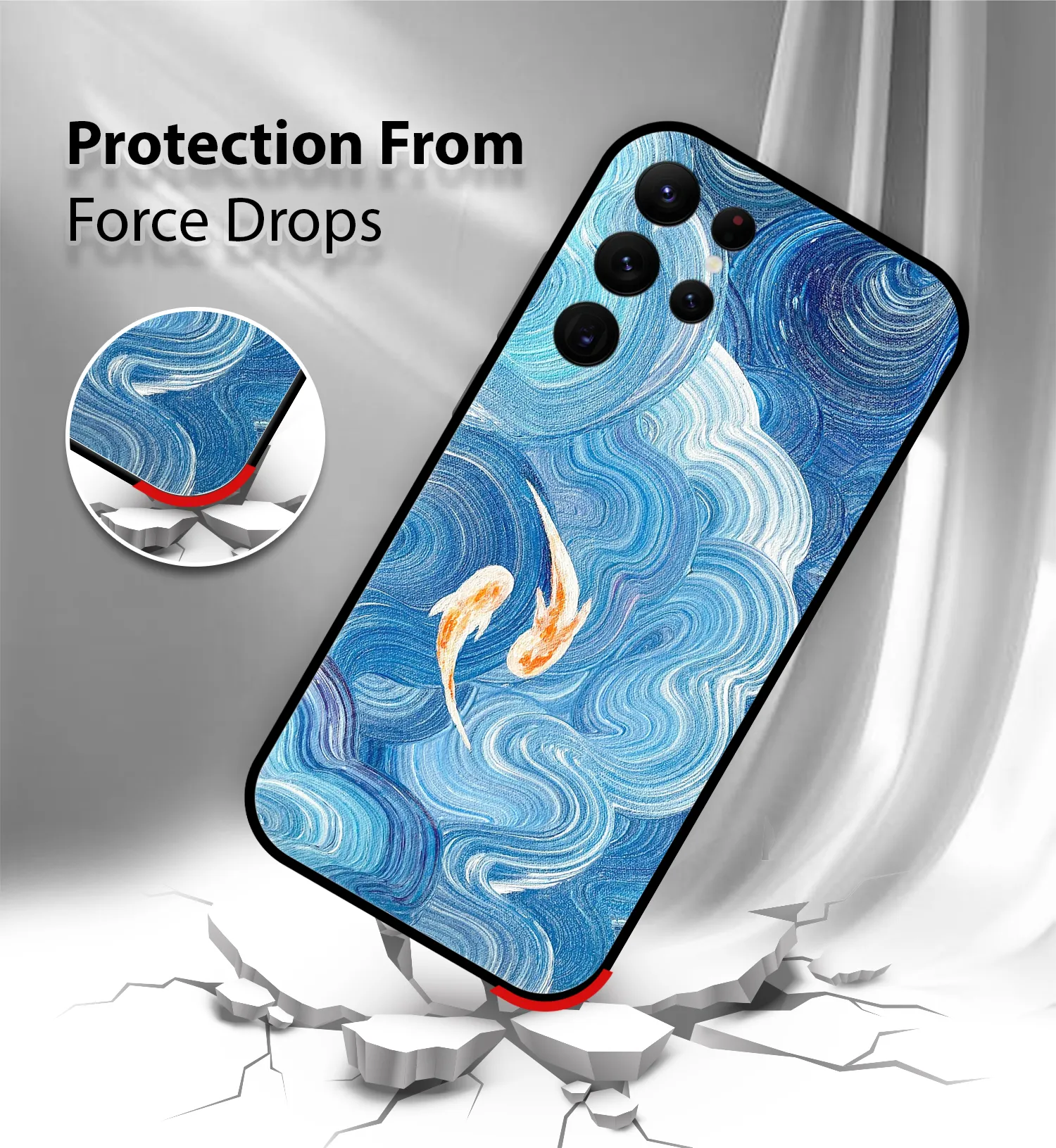Premium Blue Sea Fish Mobile Cover for Samsung S22 Ultra - Image 2