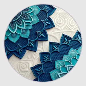 Round Blue Pattern Customized Fridge Magnets