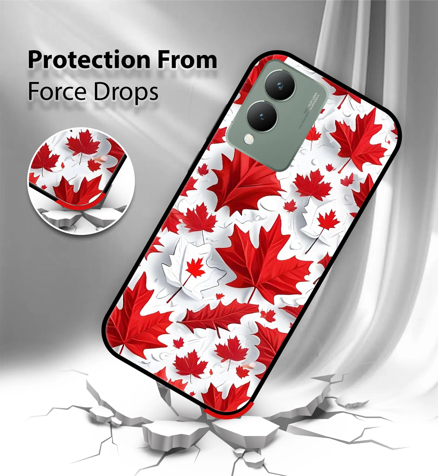 Premium Canada maple leaf Mobile Cover for Vivo Y17s - Image 2