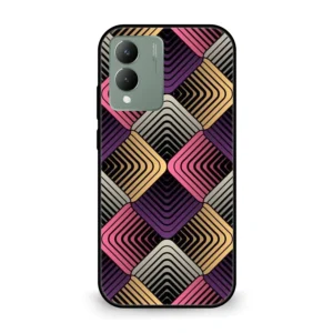 Premium Colorful Abstract Pattern Mobile Cover for Vivo Y17s