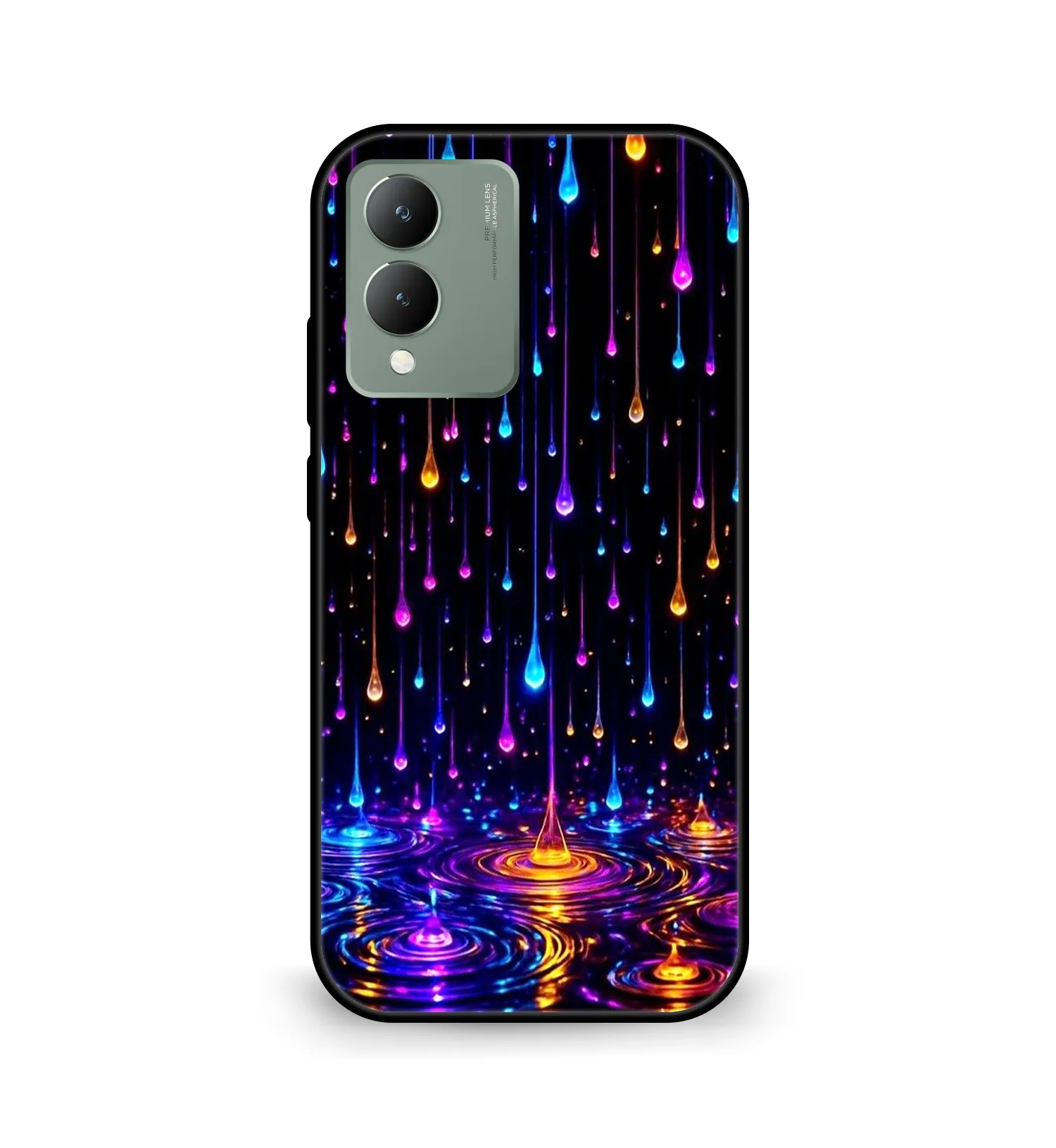 Premium Colourful Drops Mobile Cover for Vivo Y17s