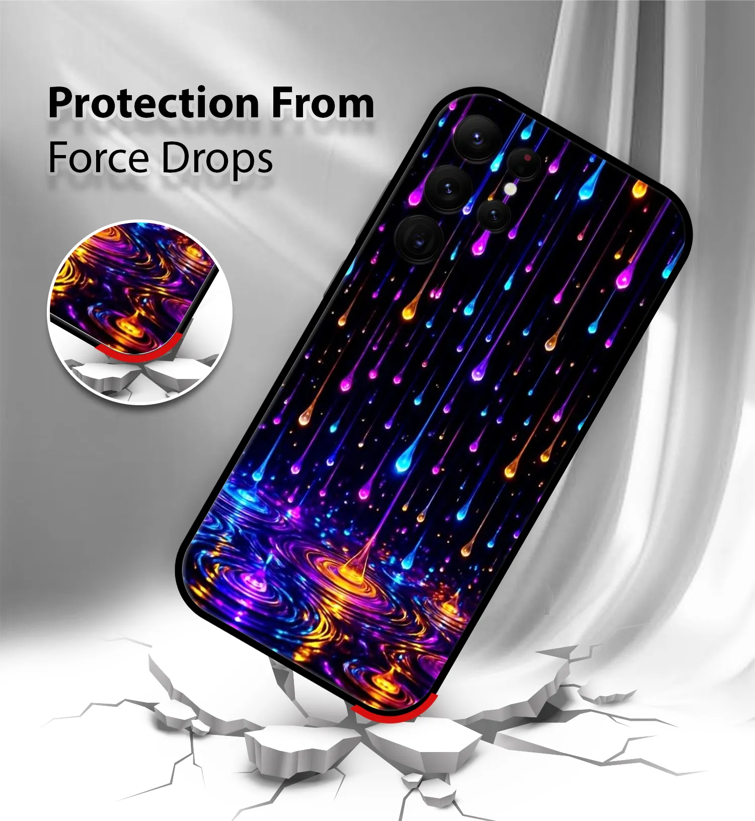 Premium Colourful Drops Mobile Cover for Samsung S22 Ultra - Image 2