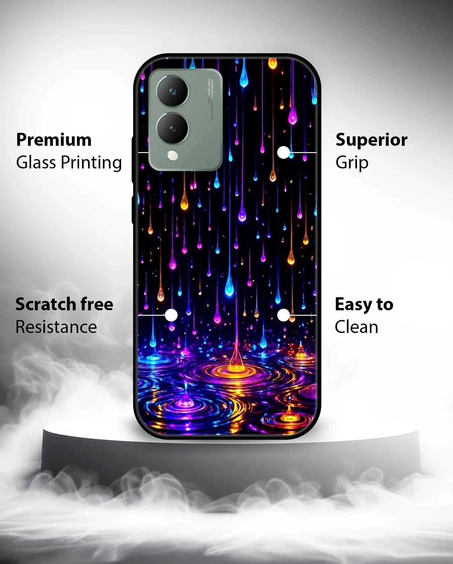 Premium Colourful Drops Mobile Cover for Vivo Y17s - Image 4