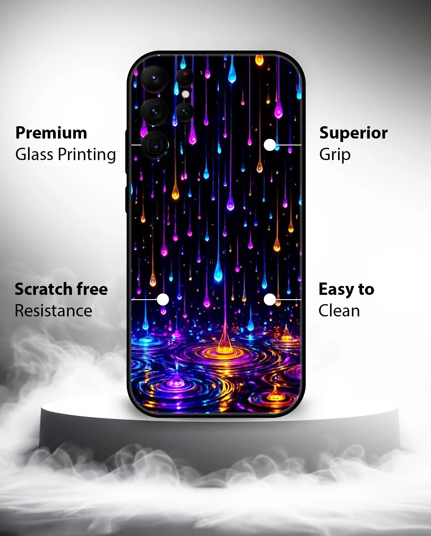 Premium Colourful Drops Mobile Cover for Samsung S22 Ultra - Image 4