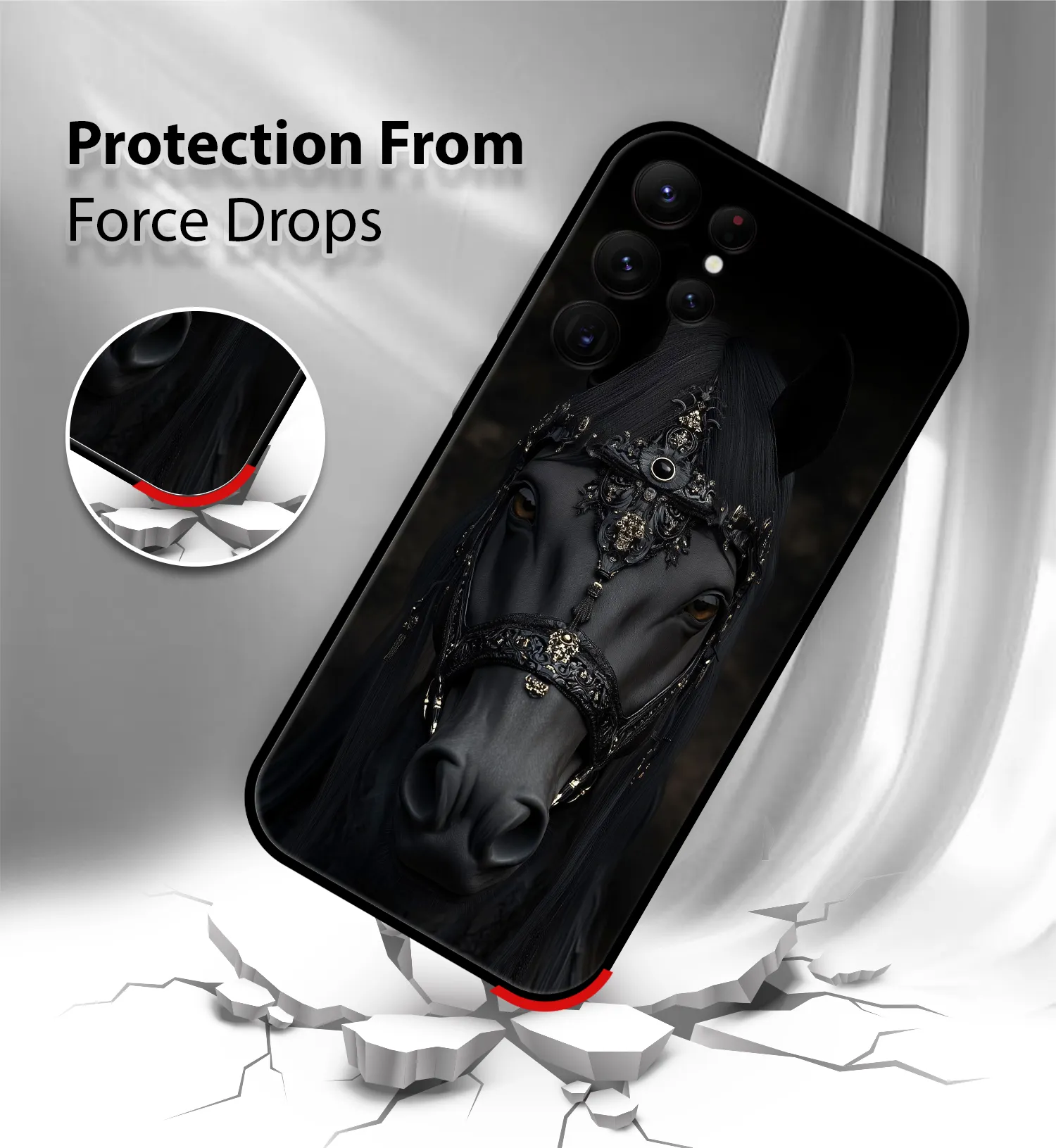 Premium Dark Horse Mobile Cover for Samsung S22 Ultra - Image 2