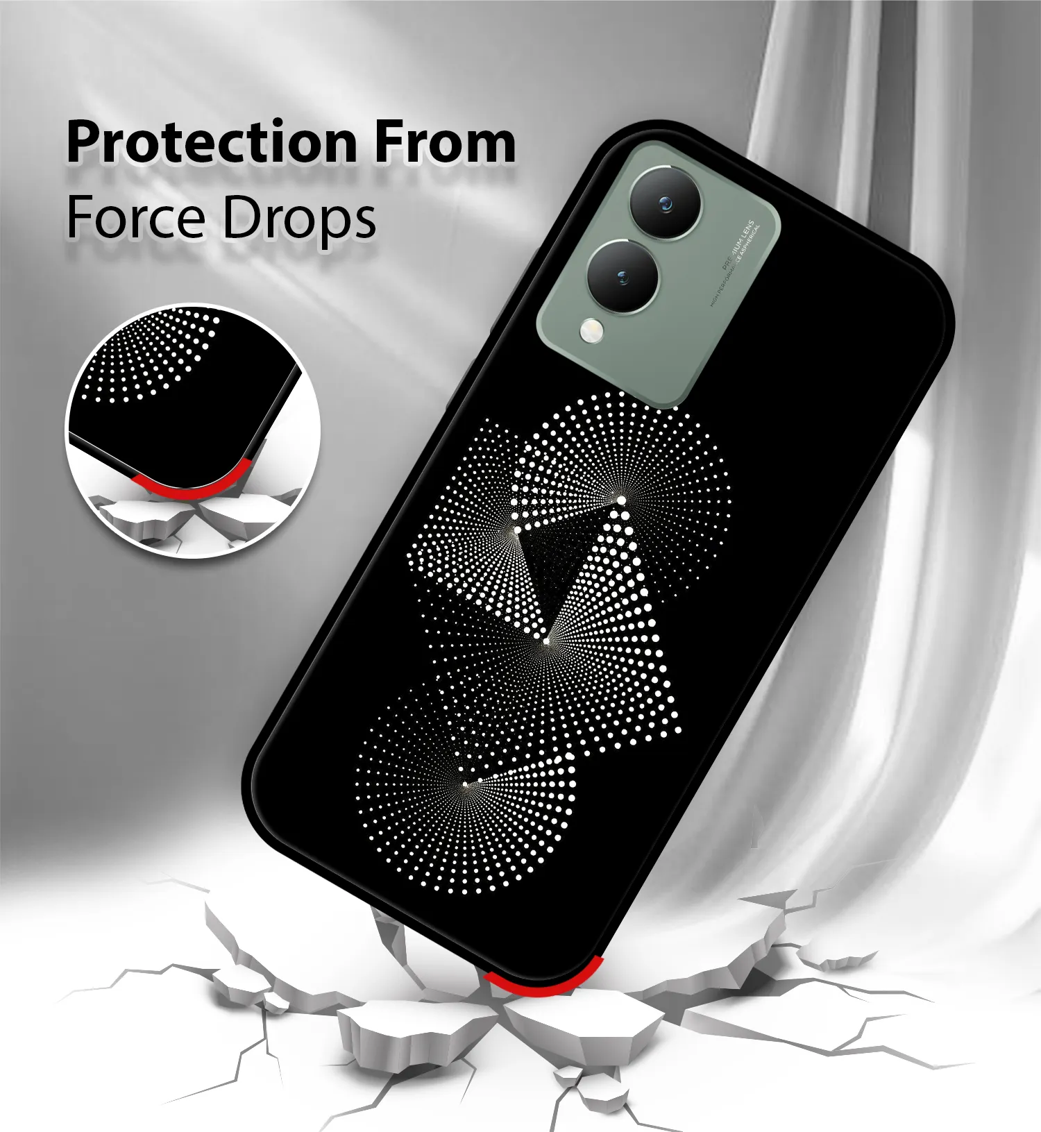 Premium Dotted Pattern Mobile Cover for Vivo Y17s - Image 2