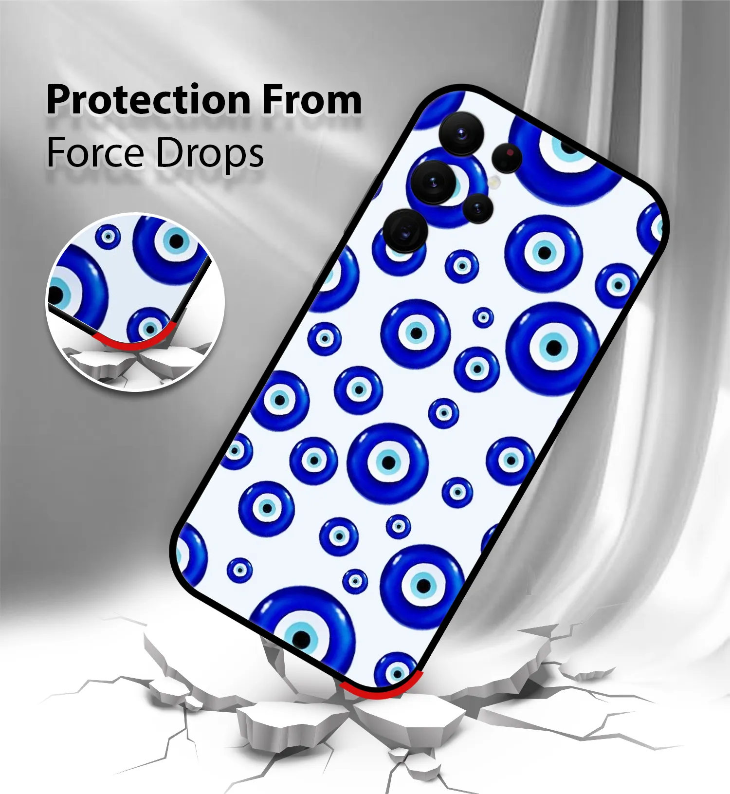 Premium Evil Eye Pattern Mobile Cover for Samsung S22 Ultra - Image 2