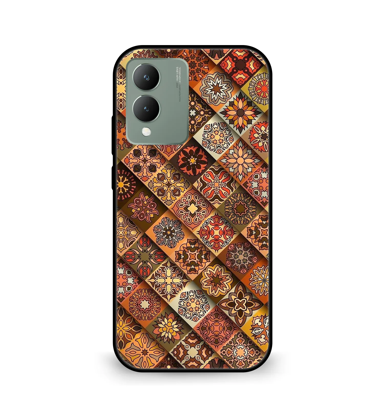 Premium Geometric Tile Pattern Mobile Cover for Vivo Y17s