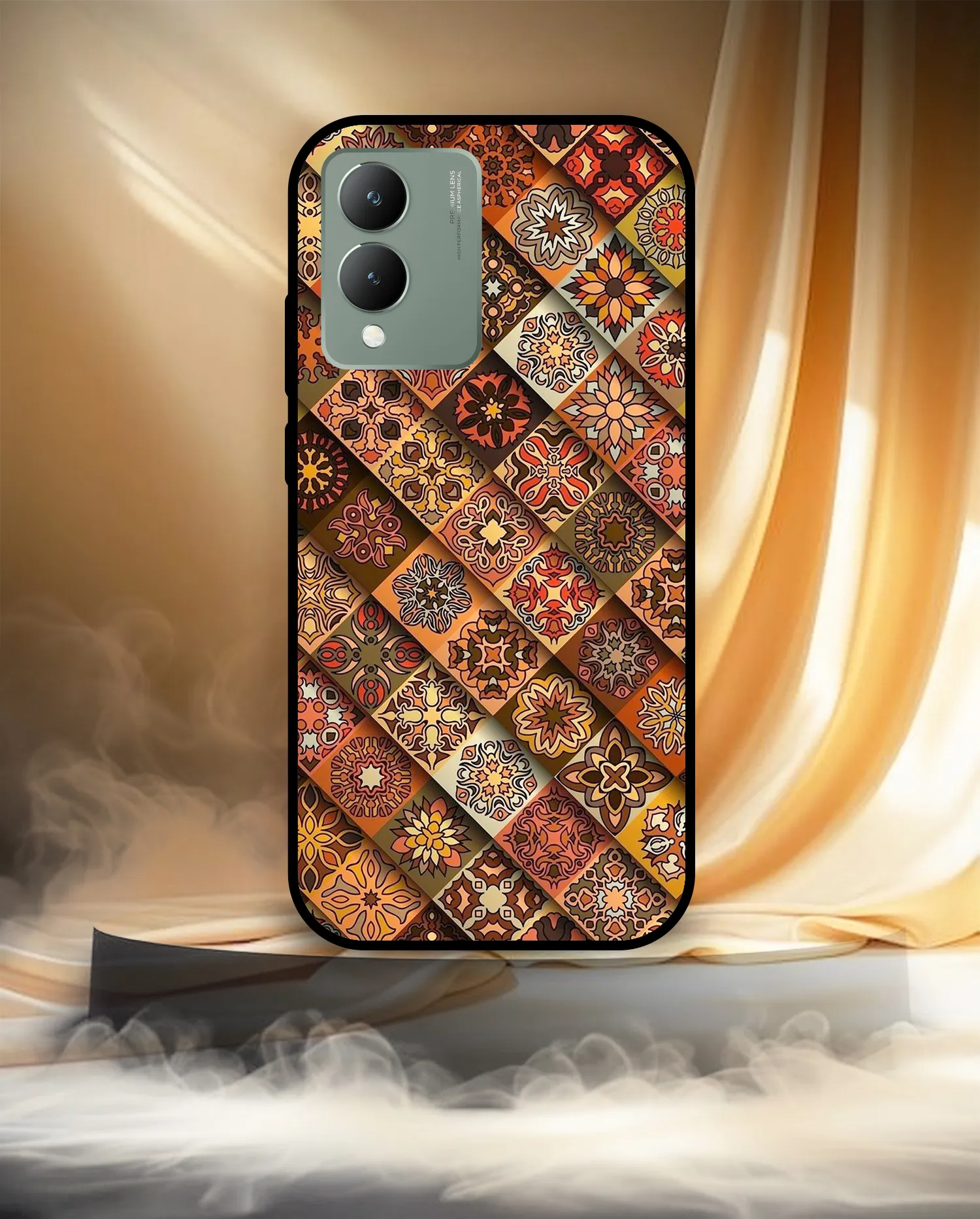 Premium Geometric Tile Pattern Mobile Cover for Vivo Y17s - Image 3
