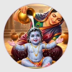 Round Khana ji customized fridge magnets