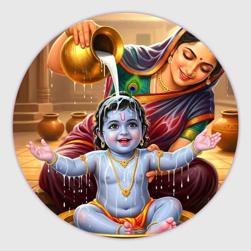 Round Khana ji customized fridge magnets