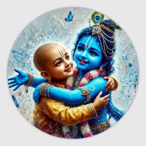 Round Krishna ji customized fridge magnets